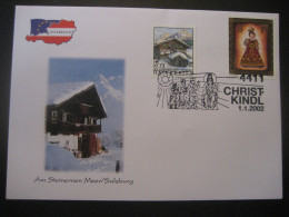 Österreich- Christkindl 1.1.2002, Sonderbeleg Am Steinernen Meer Mit Zugehöriger Marke - Lettres & Documents