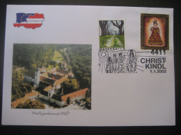 Österreich- Christkindl 1.1.2002, Sonderbeleg Heiligenkreuz Mit Zugehöriger Marke - Cartas & Documentos