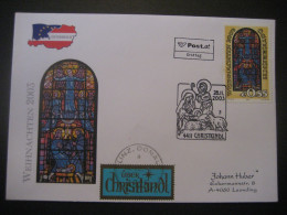 Österreich- Christkindl 26.11.2003, FDC Sonderbeleg Mit Leitzettel Linz - Lettres & Documents