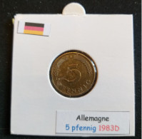 Allemagne 5 Pfennig 1983D - 5 Pfennig