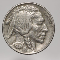 Etats-Unis / USA, Buffalo, 5 Cents, 1935, Cu-N (Copper-Nickel), TTB (EF), KM#134 - 1913-1938: Buffalo