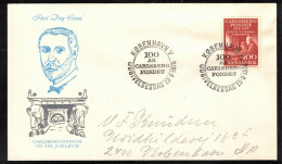 BEER BIER BIÈRE CERVEZA BREWERS BRASSEURS CARLSBERG DENMARK DANMATK DÄNEMARK 1976 MI 630 FDC Jacobsen Science - Cervezas