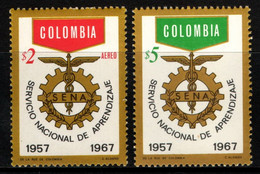 06- KOLUMBIEN – 1967- MI#:1109,1110- MNH- “SENA “ NATIONAL LEARNING SERVICE - EDUCATION - Colombie