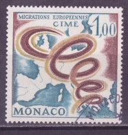Monaco 1967 Y&T N°728 - Michel N°868 (o) - 1f Comité Pour Les Migrations Européennes - Usados