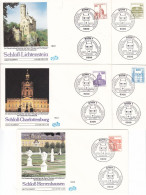 GERMANY - ALLEMAGNE - BUND - FDCs - 1982 - BURGN UND SCHLOESSER - Mi. 1139/43 A I - 1981-1990