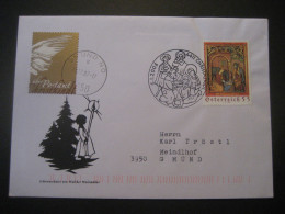 Österreich- Christkindl 6.1.2008, Schmuckumschlag Mit Scherenschnitt Und Zusatzmarke Gmünd - Storia Postale