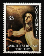 16- KOLUMBIEN - 1982- MI#:1598- MNH- ST. TERESA DE JESUS RELIGIOUS - Colombie