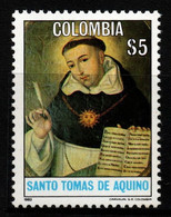 14- KOLUMBIEN - 1982- MI#:1597- MNH- ST. TOMAS OF AQUINO RELIGIOUS - Colombie