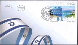 Israel 2023 - Joint Issue With Guatemala - Lakes - A Stamp With A Tab - FDC - Gezamelijke Uitgaven