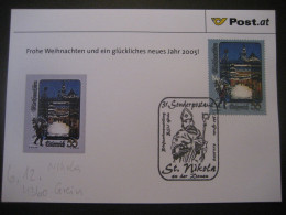 Österreich- St. Nikola/Donau 6.12.2004, 31. Nikolaus-Sonderpostamt Auf Glückwunschkarte - Brieven En Documenten