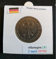 Allemagne 2 Mark 1974D Position A - 2 Marcos