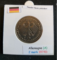 Allemagne 2 Mark 1974D Position A - 2 Marcos