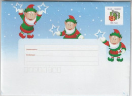 Brazil 2010s Postal Stationery Cover Christmas Elf Elves Gift Pack Star Unused Card Included - Entiers Postaux