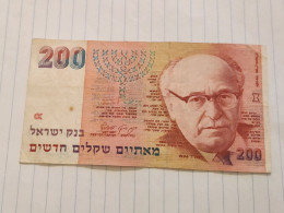 Israel-200 NEW SHEQALIM-ZALMAN SHAZER(1994)(642)(LORINCZ/FRENKEL)(2390524342)-A Crease In The Bill Stail-good Condition - Israele