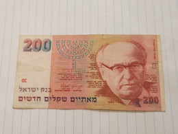 Israel-200 NEW SHEQALIM-ZALMAN SHAZER(1994)(643)(LORINCZ/FRENKEL)(2210543160)-A Crease In The Bill-good Condition - Israele