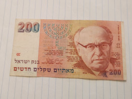 Israel-200 NEW SHEQALIM-ZALMAN SHAZER(1994)(644)(LORINCZ/FRENKEL)(2190550301)-A Crease In The Bill-good Condition - Israël