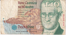 BILLETE DE IRLANDA DE 10 POUNDS DEL AÑO 1995 (BANKNOTE) - Irland