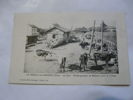 RARE - CPA 61 ORNE - LE MESLE-SUR-SARTHE : La GARE - Embarquement De Bestiaux Pour La Villette - Le Mêle-sur-Sarthe