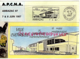 87- AMBAZAC- 12 BOURSE EXPO CARTES POSTALES-NOUVELLE FLAMME POSTE MUSEE MINERALOGIQUE ET PETROGRAPHIQUE -1997 - Ambazac