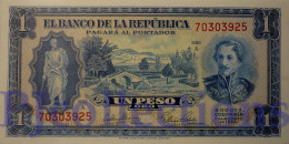 COLOMBIA 1 PESO ORO 1953 PICK 398 UNC - Kolumbien