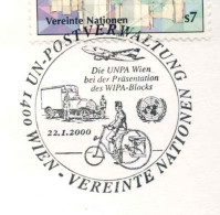 527  Facteur, Tricycle: Oblit. Temp. Nations Unies, 2000 -  Tricycle On Sp. Cancel, UN Vienna. Cycling Cycle - Vélo