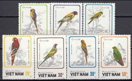 Vietnam 1989(MNH) (Mi 1922-1928) - Blue-and-yellow Macaw...Red-winged Parrot....Vernal Hanging Parrot - Collections, Lots & Series