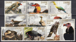 Zaire 1982 (MNH) (Mi 792-801) - Red-billed Quelea...Bennett's Woodpecker.....White-headed Vulture - Collections, Lots & Series