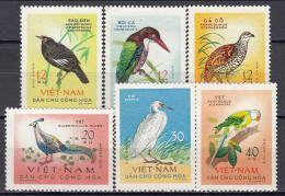 Vietnam (North) 1963 (MNH) (Mi 275-280) - Crested Myna....White-throated Kingfisher....Blossom-headed Parakeet - Collections, Lots & Series