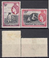 Tristan Da Cunha 1954 (MLH) (Mi 16 , 18) - Northern Rockhopper Penguin, Atlantic Yellow-nosed Albatross - Collections, Lots & Series