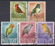 Togo 1964-65 (Used) (Mi 403-406) - Black-bellied Seedcracker........Yellow-breasted Barbet - Collections, Lots & Séries