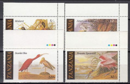 Tanzania 1986 (MNH) (Mi 315-318) - Mallard, Common Eider, Scarlet Ibis, Roseate Spoonbill - Konvolute & Serien