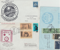 USA - ESPACE / COSMOS ! - 1969+1972+1975 - OBLITERATIONS APOLLO SOYUZ Sur 3 ENVELOPPES - Schmuck-FDC