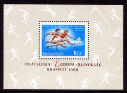 HUNGARY 1966 European Athletics Block MNH / **.  Michel Block 54 - Nuovi