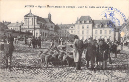 FRANCE - Autun - Eglise Notre Dame Et College - Jour De Foire Aux Moutons - Carte Postale Ancienne - Autun