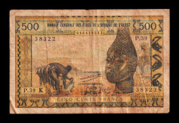 West African St. Senegal 500 Francs ND (1959-1965) Pick 702Ki Bc F - Stati Dell'Africa Occidentale