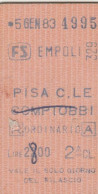 BIGLIETTO TRENO EDMONSON EMPOLI PISA L.2800 1983 (BY1313 - Europe