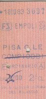 BIGLIETTO TRENO EDMONSON EMPOLI PISA 1983 L.3600 SS (BY1306 - Europe