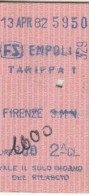 BIGLIETTO TRENO EDMONSON EMPOLI FIRENZE L.1000 1982 (BY1294 - Europe