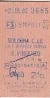 BIGLIETTO TRENO EDMONSON EMPOLI BOLOGNA L.6400 1982 (BY1261 - Europe