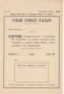 BIGLIETTO TRENO STRADE FERRATE ITALIANE 1923 (BY951 - Europe