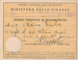 TESSERA RICONOSCIMENTO 1946 MINISTERO FINANZE  (BY889 - Europe