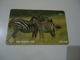 THAILAND USED  CARDS PIN 108 ANIMALS  ZEBRA - Thaïland