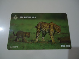 THAILAND USED  CARDS PIN 108 ANIMALS  LEOPARD - Jungle