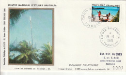 ESPACE (CNES) -  Lettre Philatélique " Station De Ranguiroa , Polynésie " Tiros N-Argos - Oceania