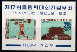 Corée Du Sud 1960 Mi. Bl. 148 Bloc Feuillet 100% Neuf ** Jeux Olympiques - Corée Du Sud