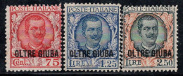 Au-delà De Juba 1926 Sass. 42-44 Neuf * MH 80% 75 C., 1,25 Lire, 2,50 Lires - Oltre Giuba