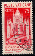 Vatican 1936 Sass. 51 Oblitéré 100% Catholic Press, 75 C - Used Stamps