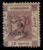 Hong Kong 1879 Mi. II Oblitéré 40% 5 C, Reine Surimprimé - Oblitérés