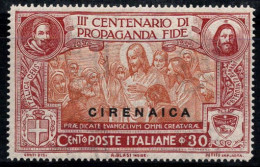 Cyrénaïque 1923 Sass. 2 Neuf ** 100% Propagande Fide, 30 C - Cirenaica