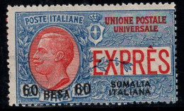 Somalie 1923 Sass. 2 Neuf * MH 60% 60 B Sur 1,20 - Somalië